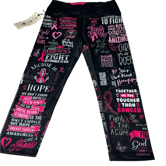 NWT Miami Fitwear Kali Fight Like a Girl! (Breast Cancer) - Classic Capri Med - Picture 1 of 5